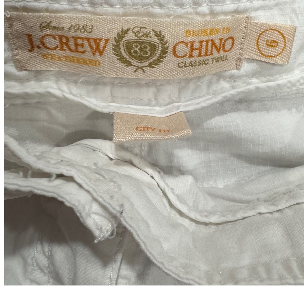 J.Crew Womens White City Fit Broken-In Chino Shorts Cotton Twill Size 6 - Picture 3 of 5